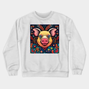 Porky the Psychedelic and Colorful Pig Crewneck Sweatshirt